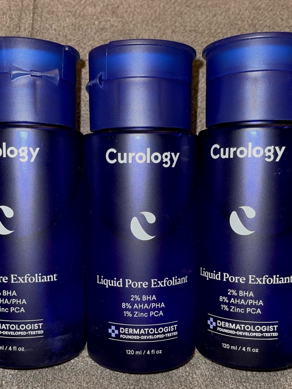 NEW! (3) CUROLOGY LIQUID PORE EXFOLIANT 4 FLOZ/120 ML